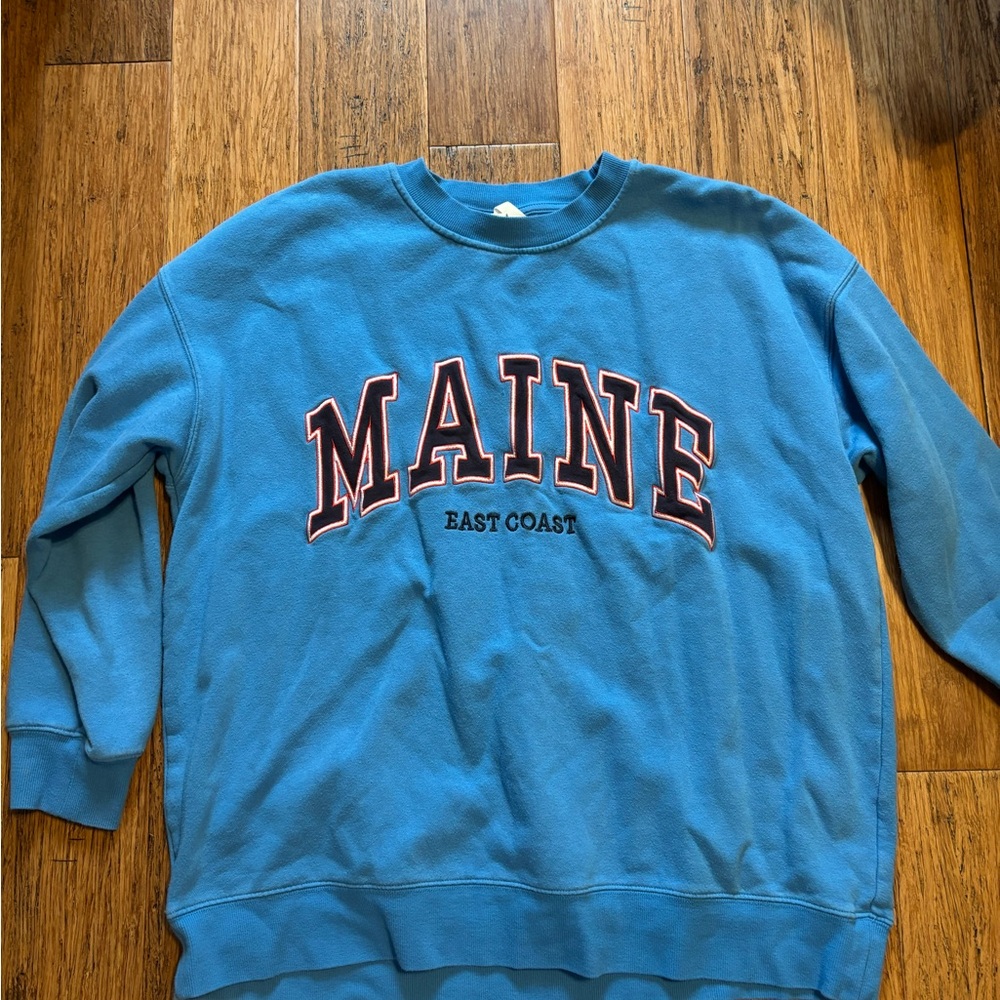 Blue 'MAINE' East Coast Crewneck Sweatshirt